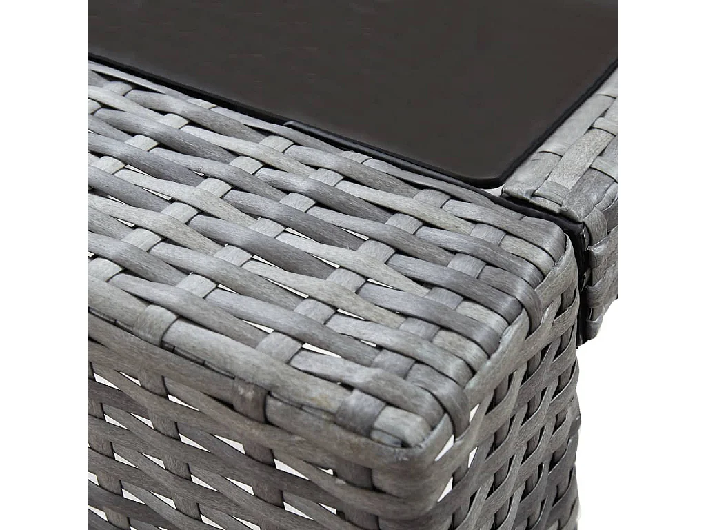 Meuble de bar de jardin 7 pcs et coussins Résine tressée Gris