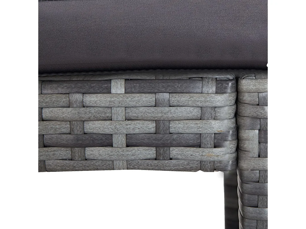 Meuble de bar de jardin 7 pcs et coussins Résine tressée Gris
