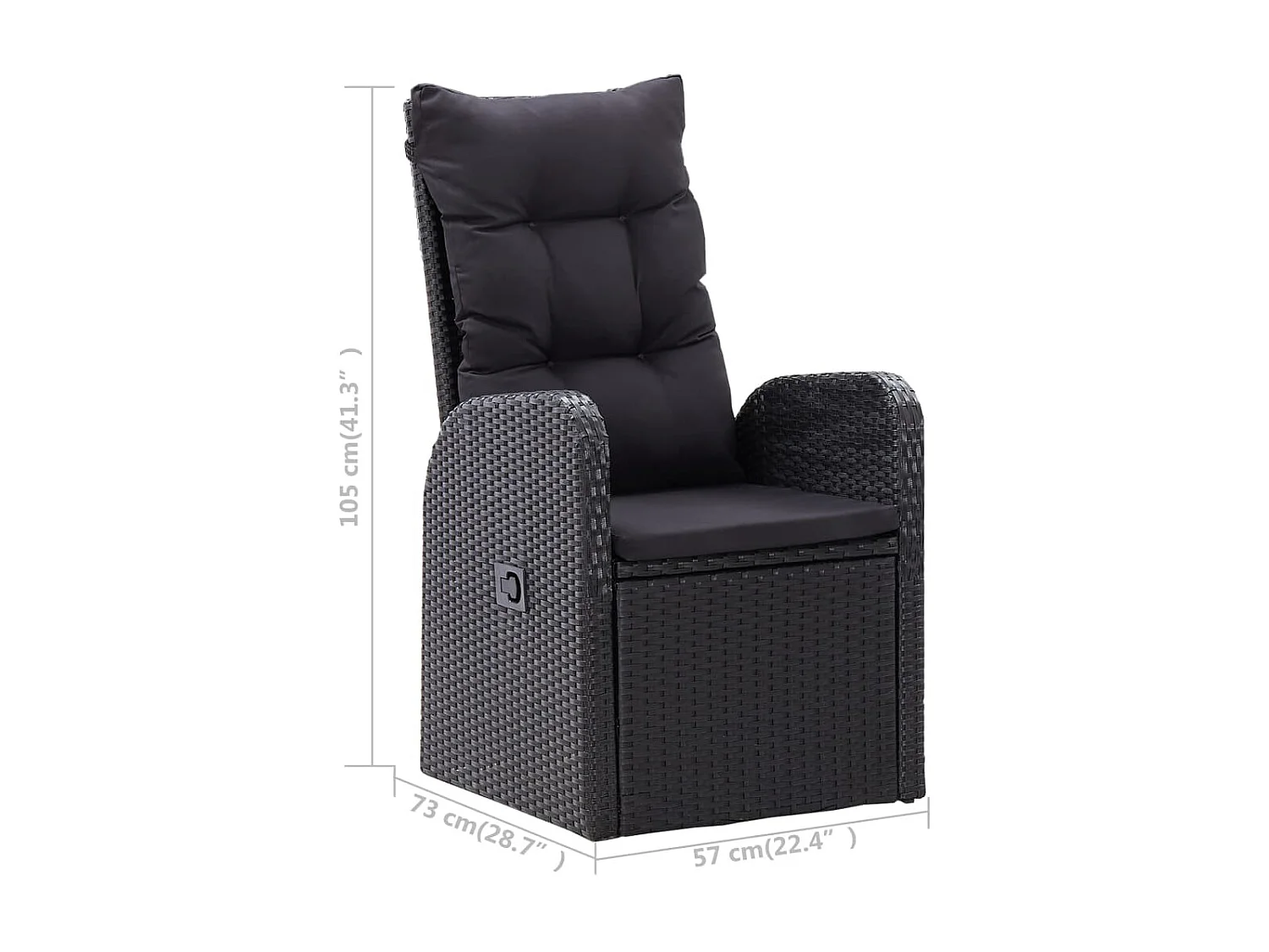 Ensemble de salle à manger de jardin 7 pcs Noir 60