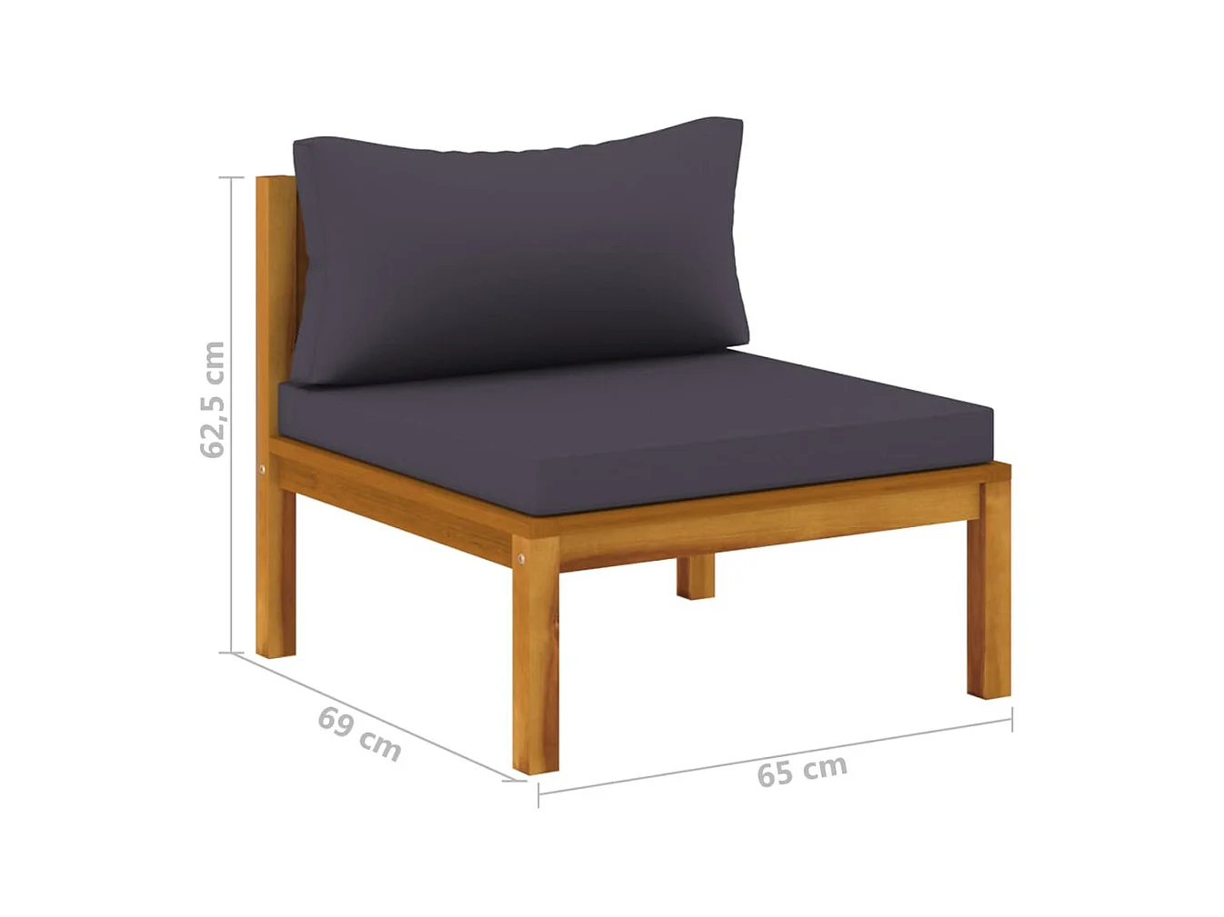 Salon de jardin 7 pcs avec coussin Bois d'acacia solide 10