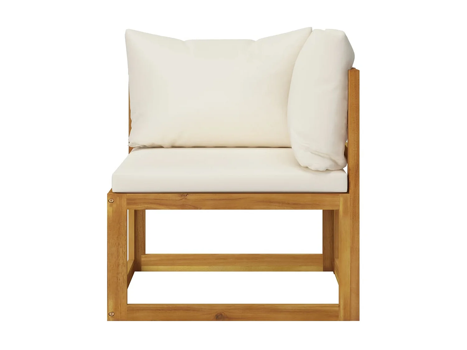 Salon de jardin 6 pcs avec coussin Crème Bois d'acacia solide 3