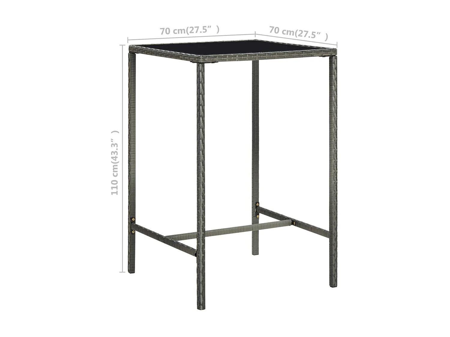 Ensemble de bar de jardin 5 pcs et coussins Résine tressée Gris 8