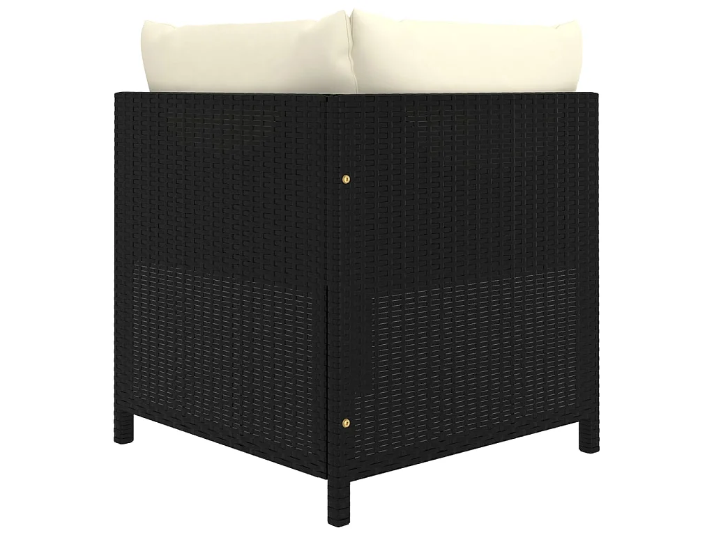 Salon de jardin 6 pcs avec coussins Résine tressée Noir 57