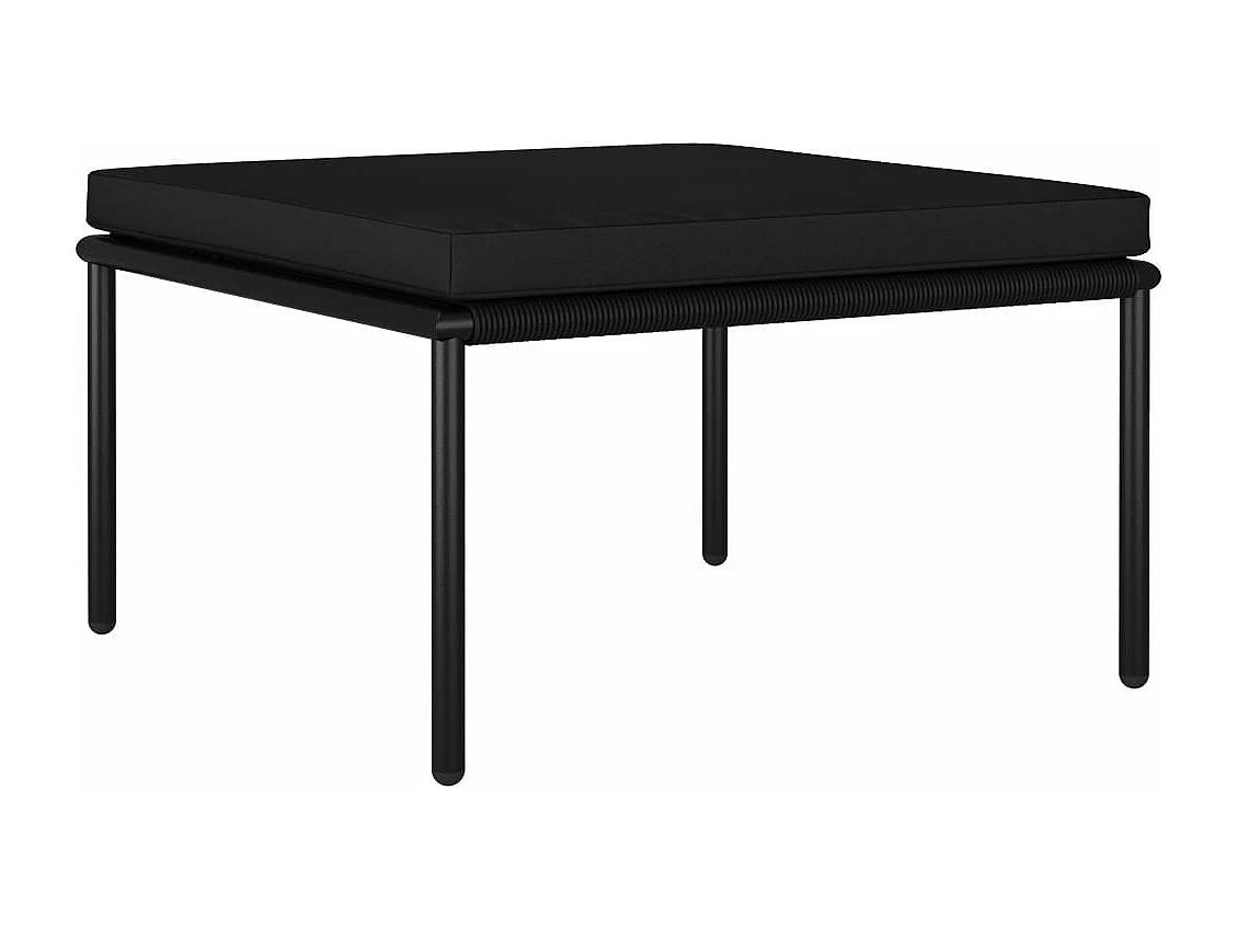 Salon de jardin 3 pcs avec coussins Noir PVC