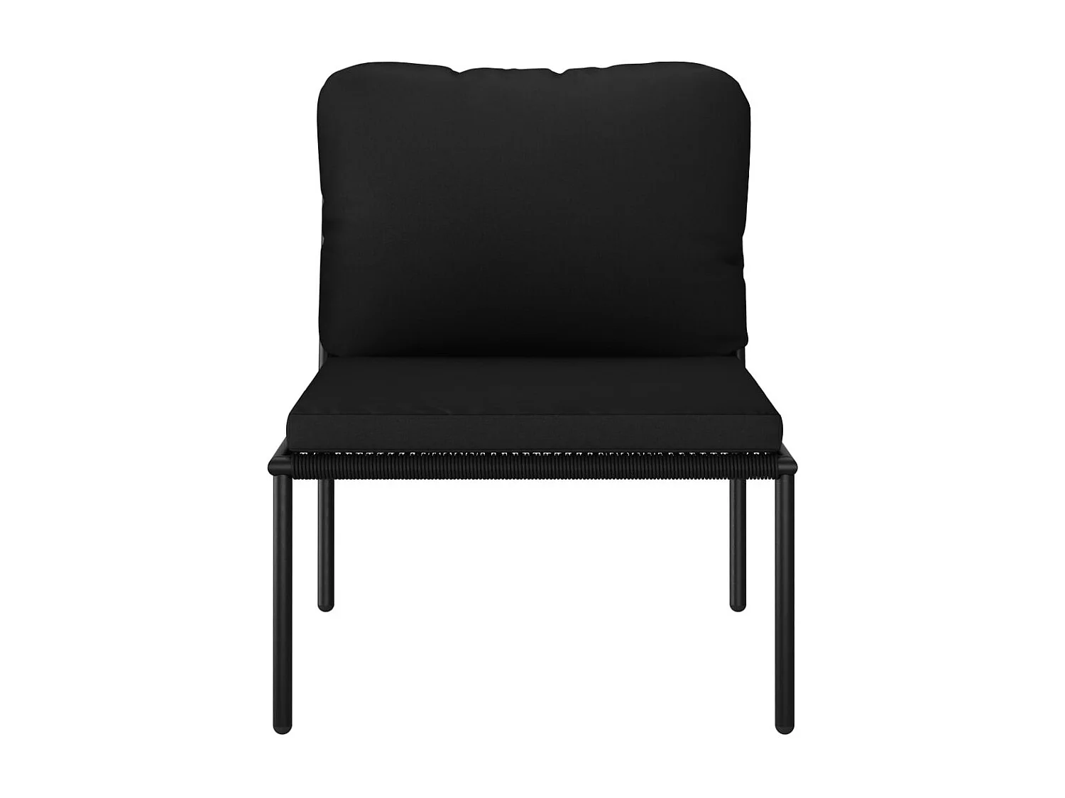 Salon de jardin 3 pcs avec coussins Noir PVC