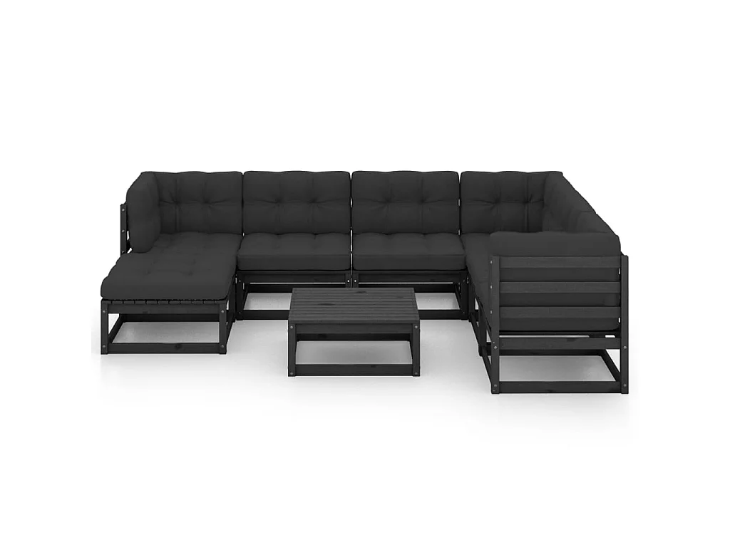 Salon de jardin 8 pcs avec coussins Bois de pin massif 84