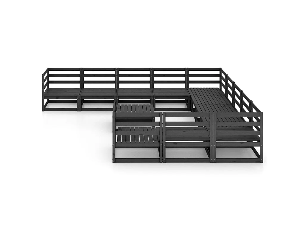 Salon de jardin 12 pcs Bois de pin massif 11