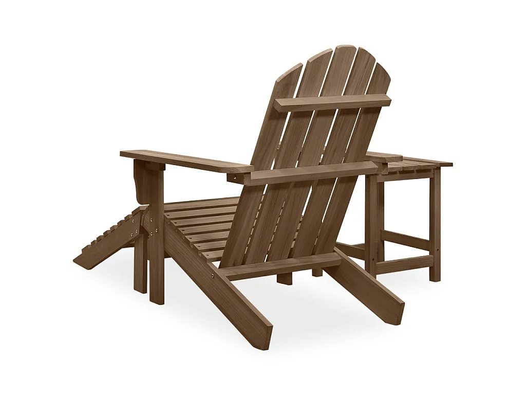 Chaise de jardin Adirondack avec pouf et table Sapin Marron