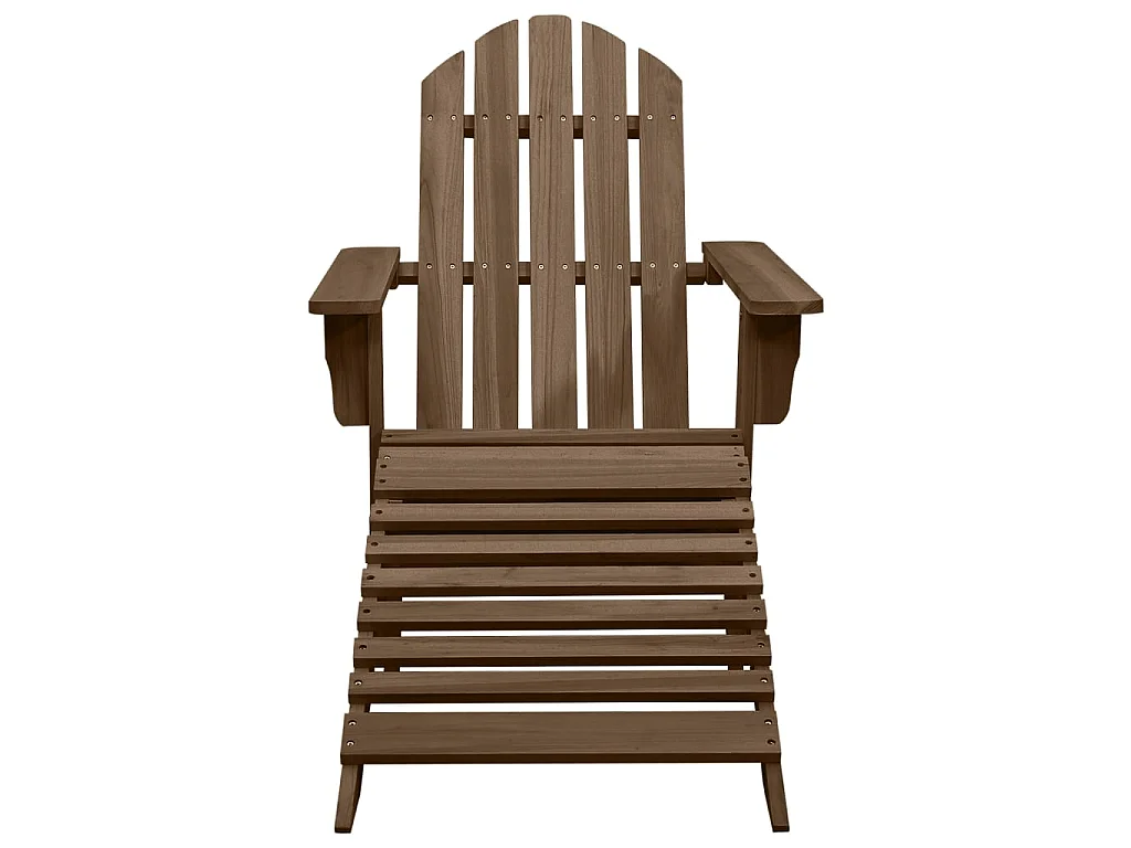 Chaise de jardin Adirondack avec pouf et table Sapin Marron