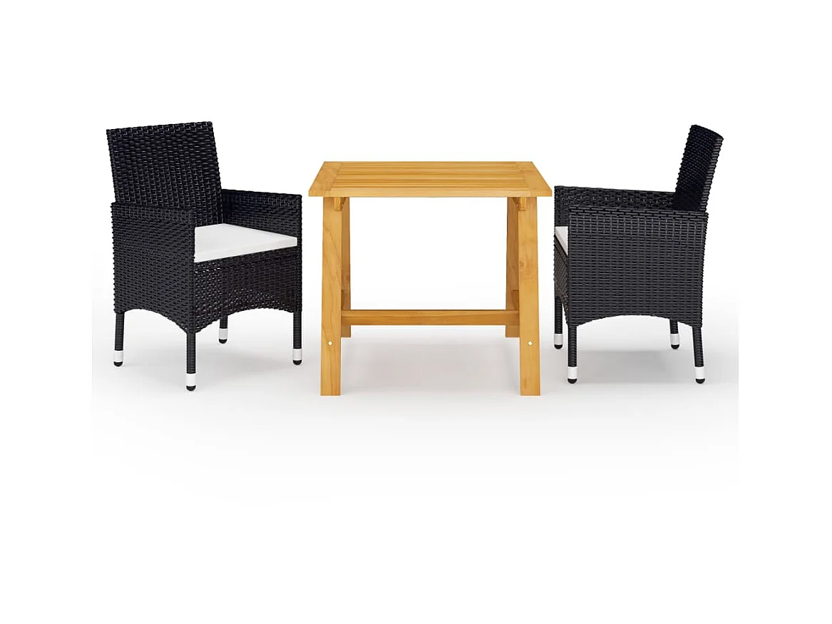 Ensemble de salle à manger de jardin 3 pcs Noir 43