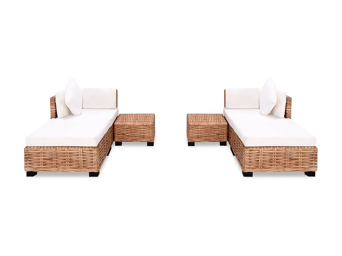 Jeu de canapés 16 pcs Rotin naturel