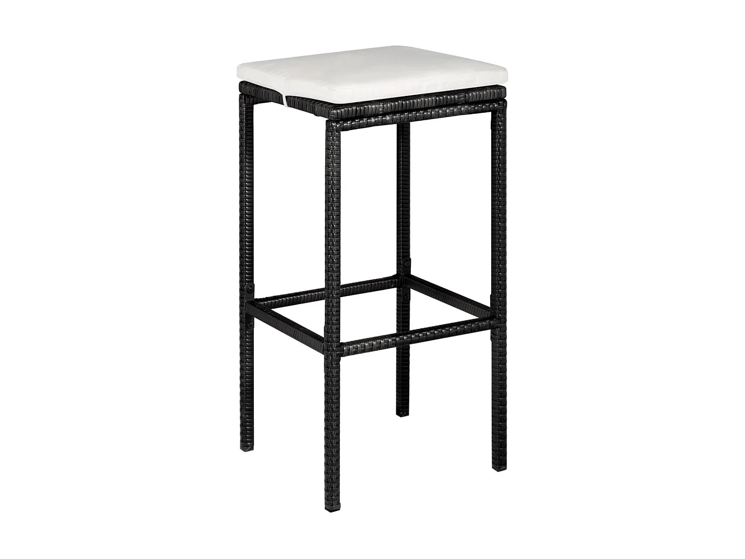 Meuble de bar de jardin 5 pcs et coussins Résine tressée Noir 2