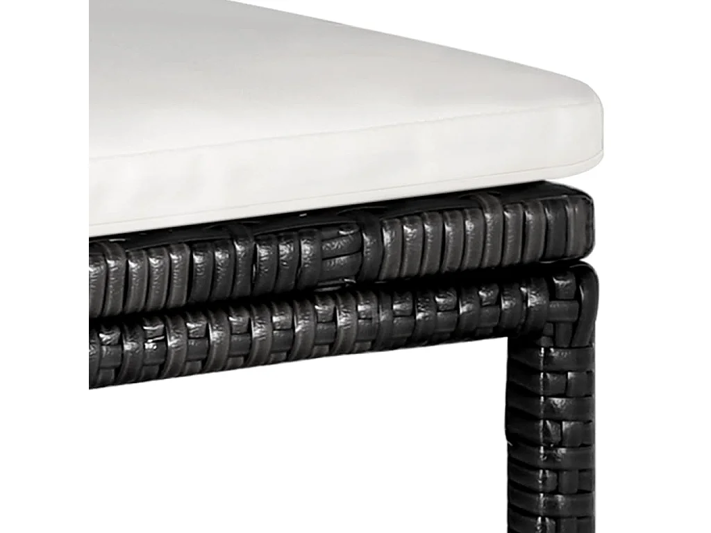 Meuble de bar de jardin 5 pcs et coussins Résine tressée Noir 2