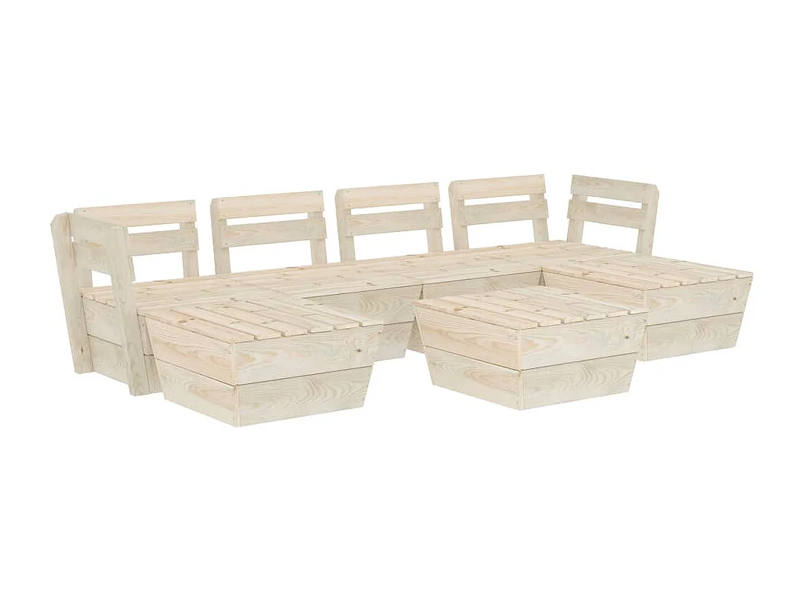 Salon de jardin palette 7 pcs Bois d'épicéa imprégné