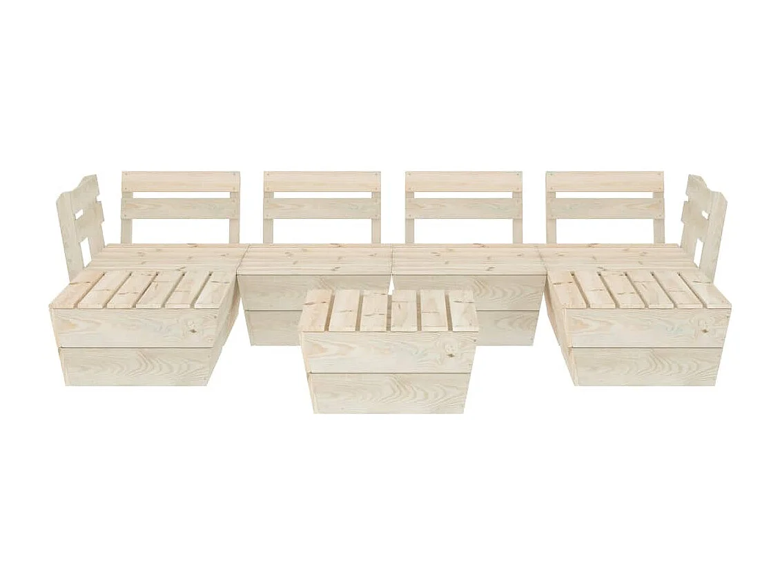 Salon de jardin palette 7 pcs Bois d'épicéa imprégné