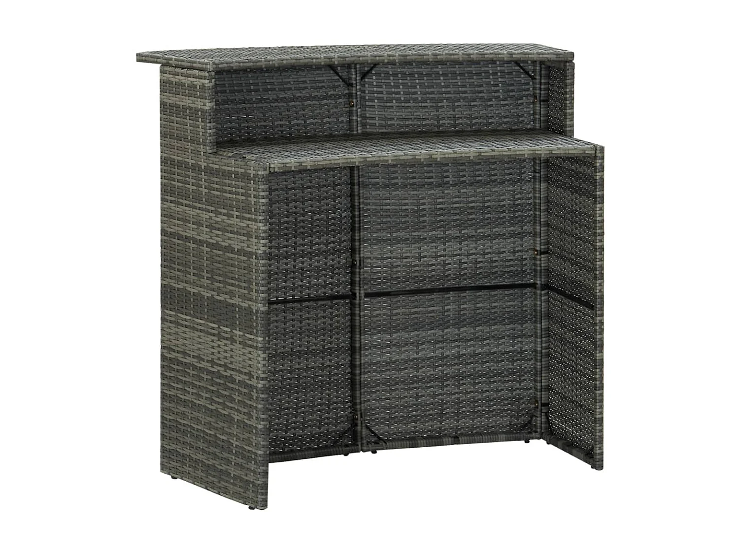 Ensemble de bar de jardin avec coussins 4 pcs Gris