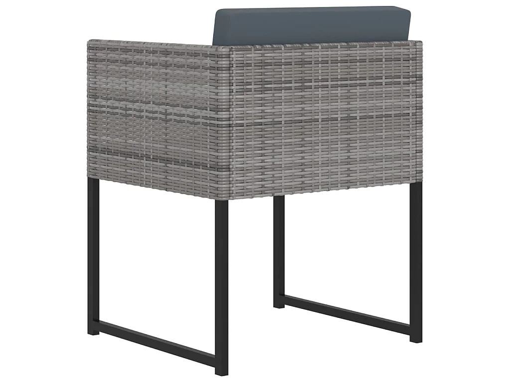 Salon de jardin 11 pcs avec coussins Résine tressée Gris 14