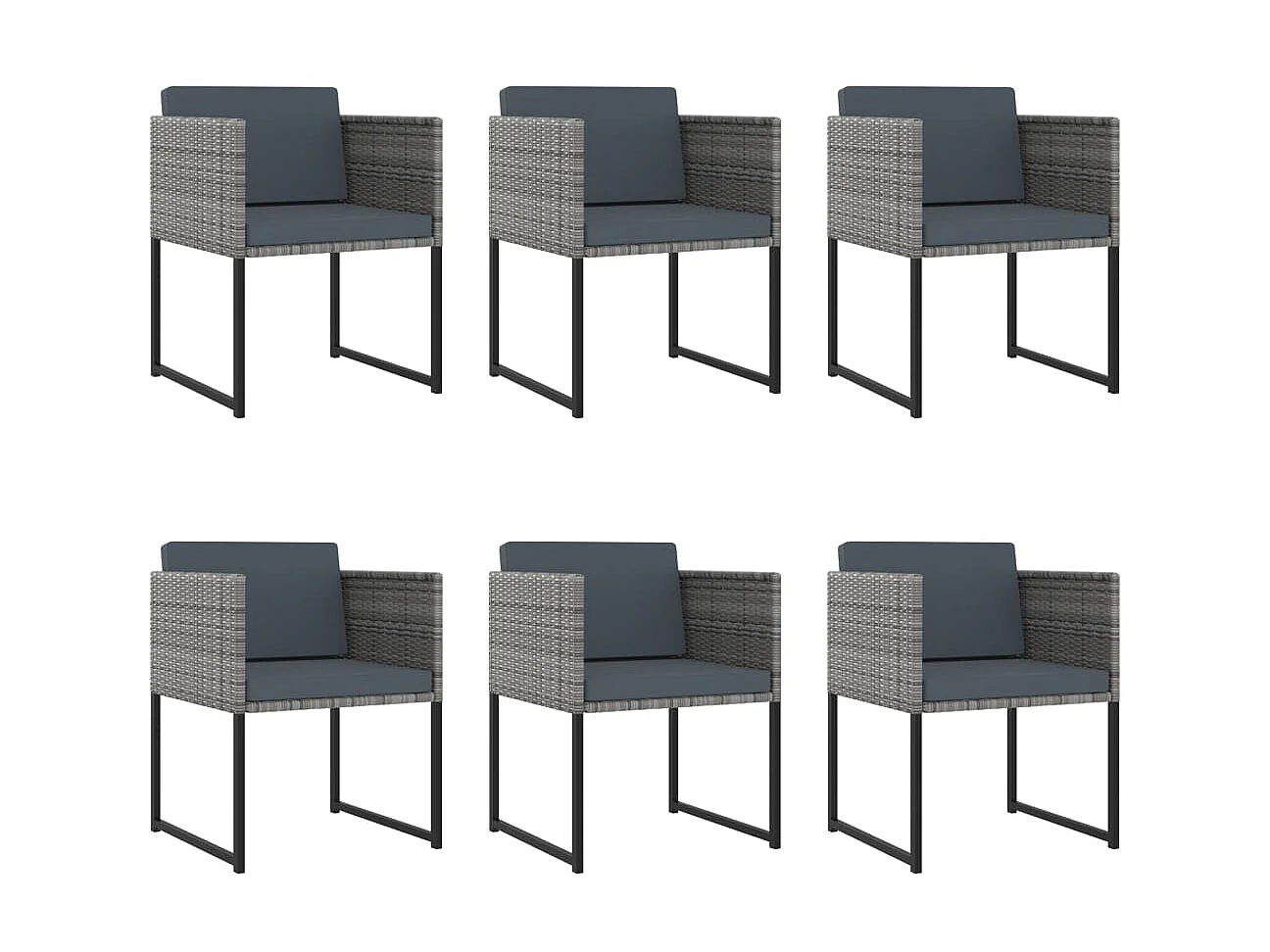 Salon de jardin 11 pcs avec coussins Résine tressée Gris 14