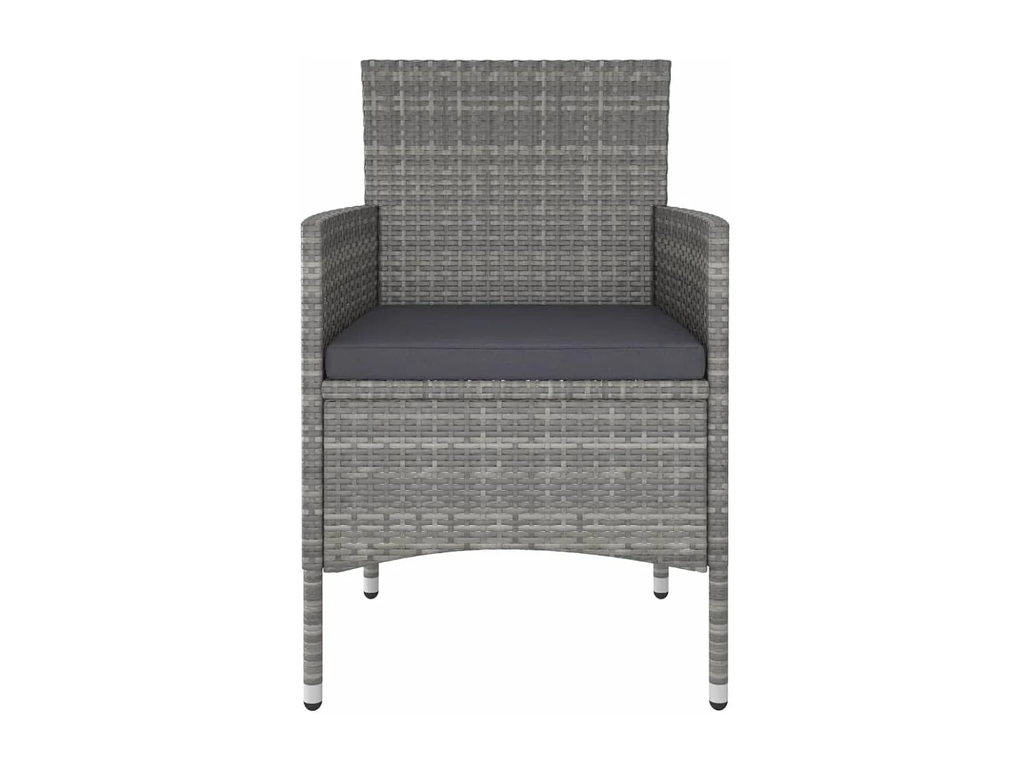 Ensemble de bistro 5 pcs Résine tressée et verre trempé Gris