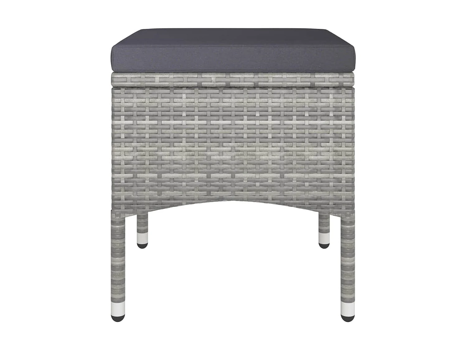 Ensemble de bistro 5 pcs Résine tressée et verre trempé Gris