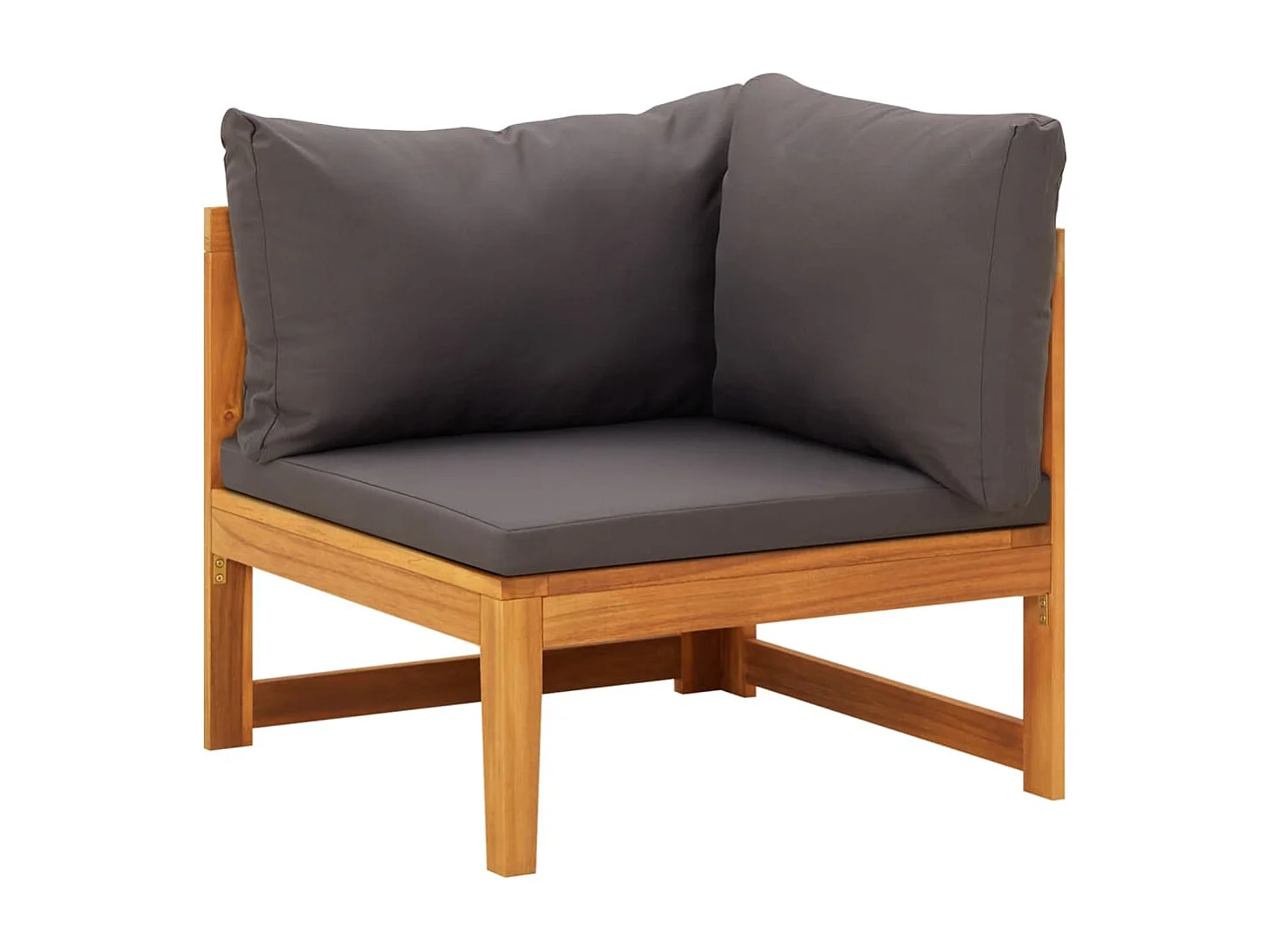 Salon de jardin 4 pcs avec coussins gris foncé Bois d'acacia