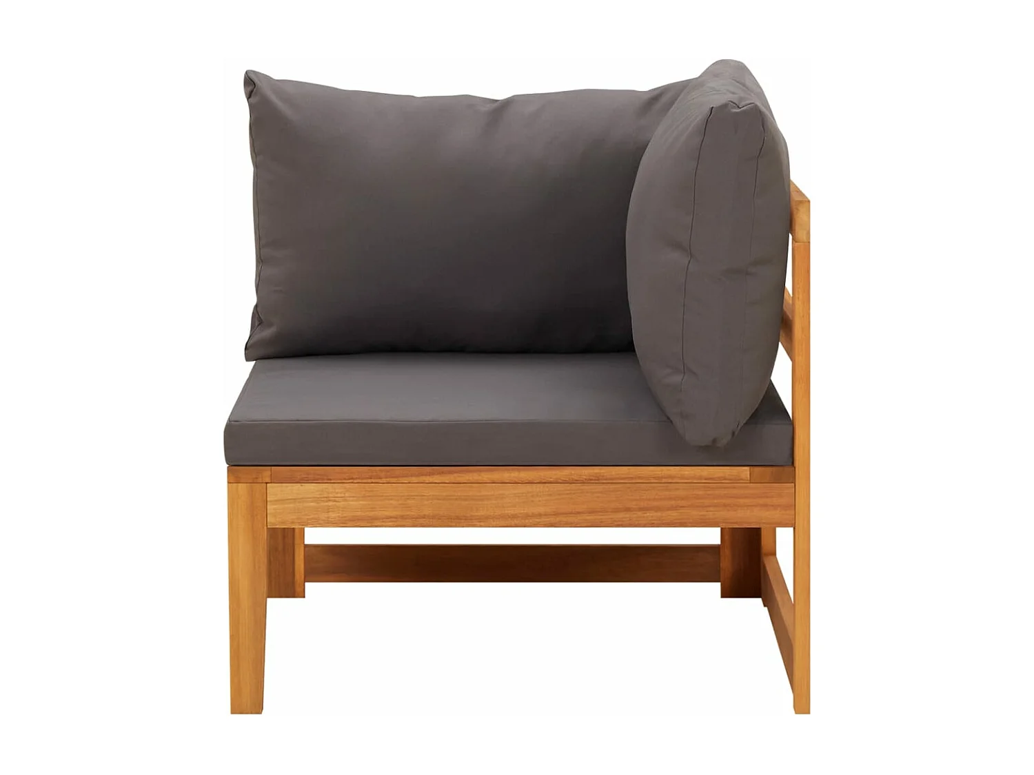 Salon de jardin 4 pcs avec coussins gris foncé Bois d'acacia