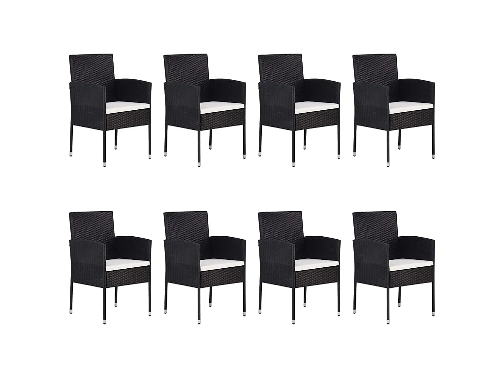Ensemble de salle à manger de jardin 9 pcs Noir 32