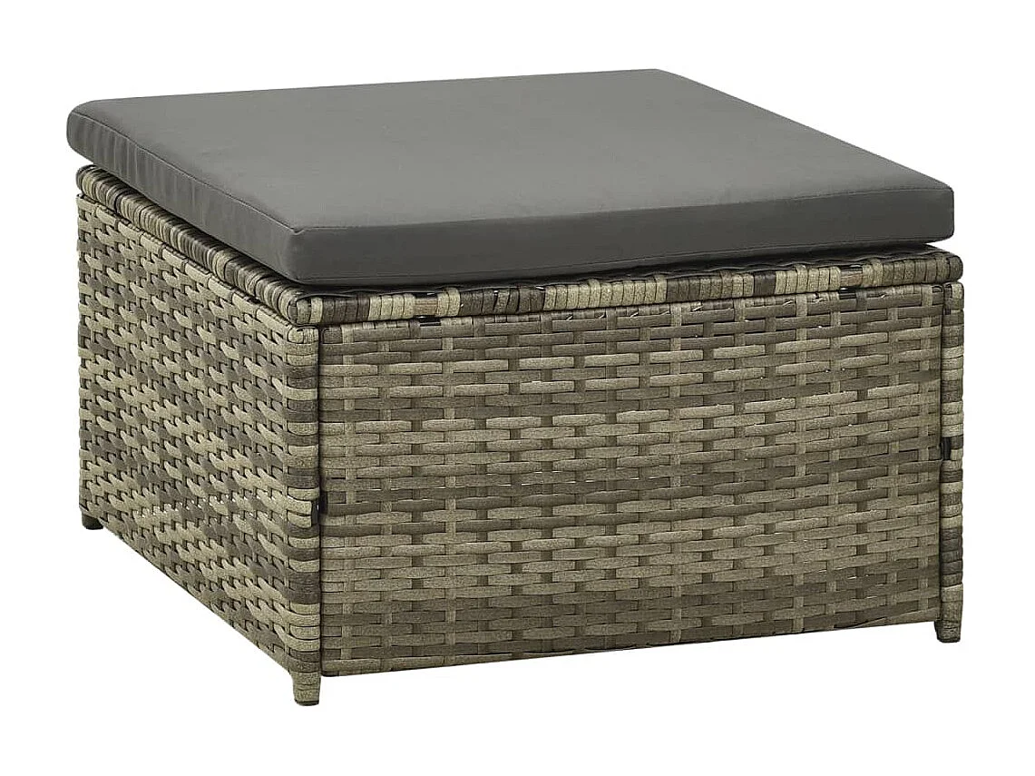 Salon de jardin 3 pcs avec coussins Résine tressée Gris 13