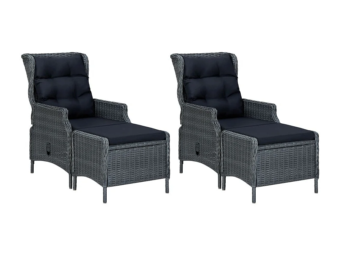 Ensemble de salle à manger de jardin 5 pcs Gris foncé 6