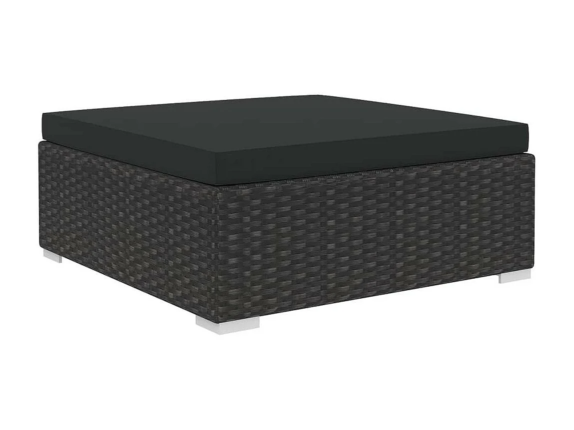 Salon de jardin 12 pcs avec coussins Résine tressée Noir 11