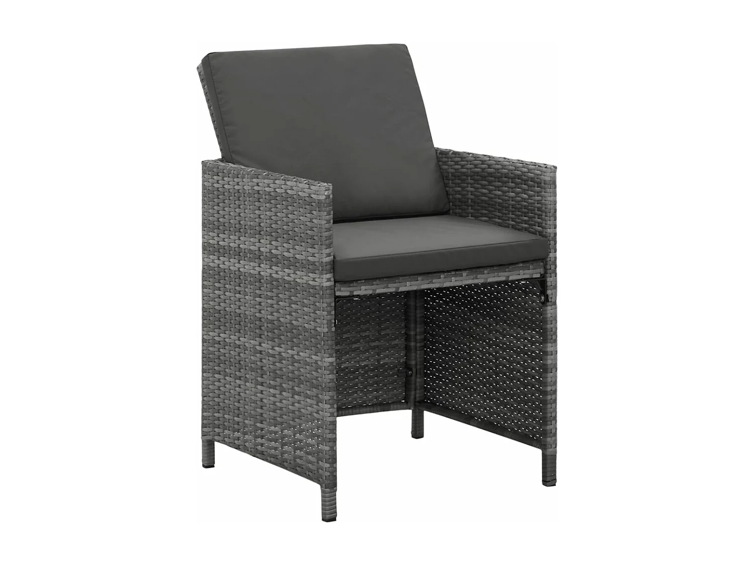 Mobilier à dîner de jardin et coussins 9pcs Résine tressée Gris