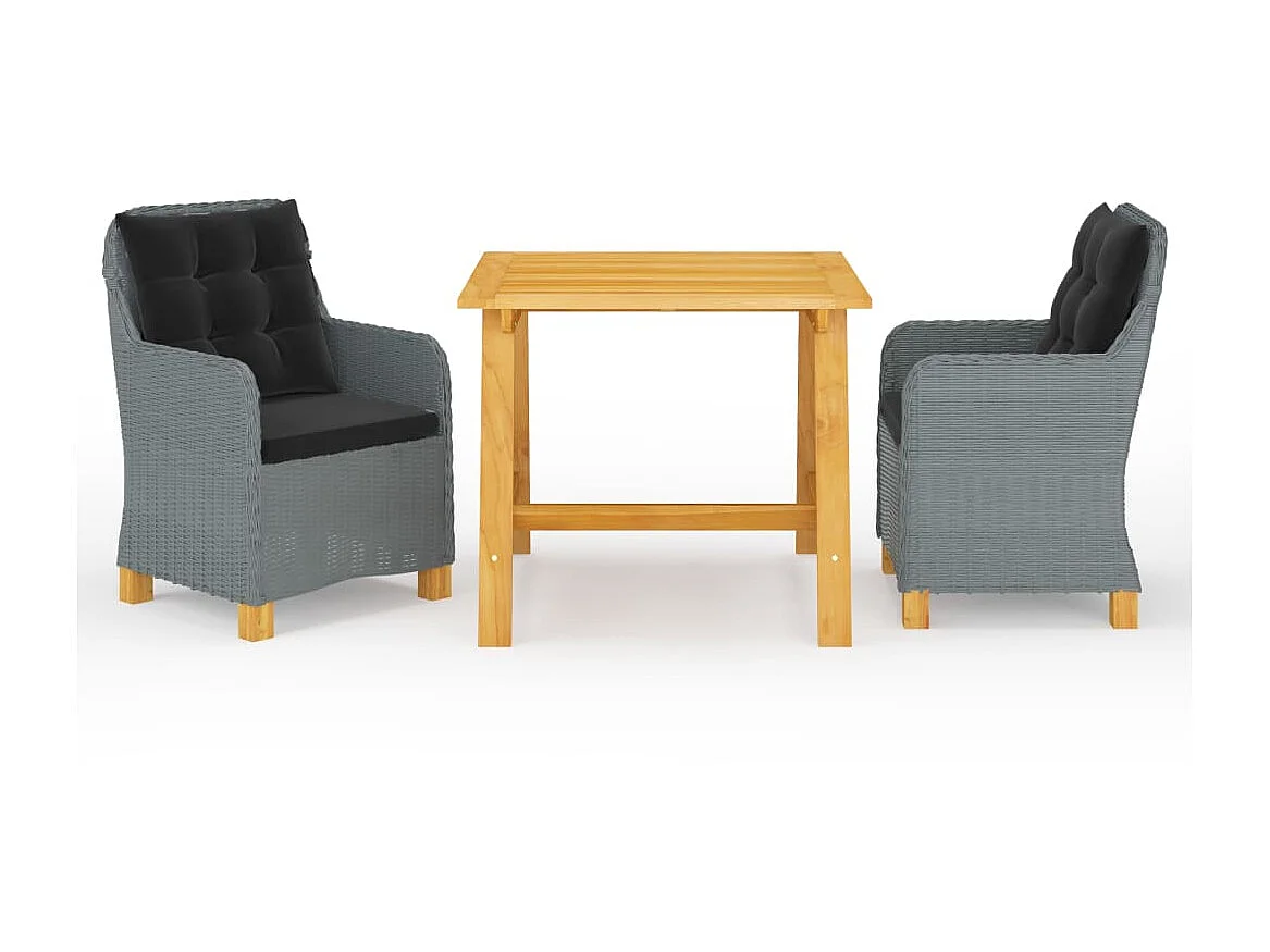 Ensemble de salle à manger de jardin 3 pcs Gris clair 9