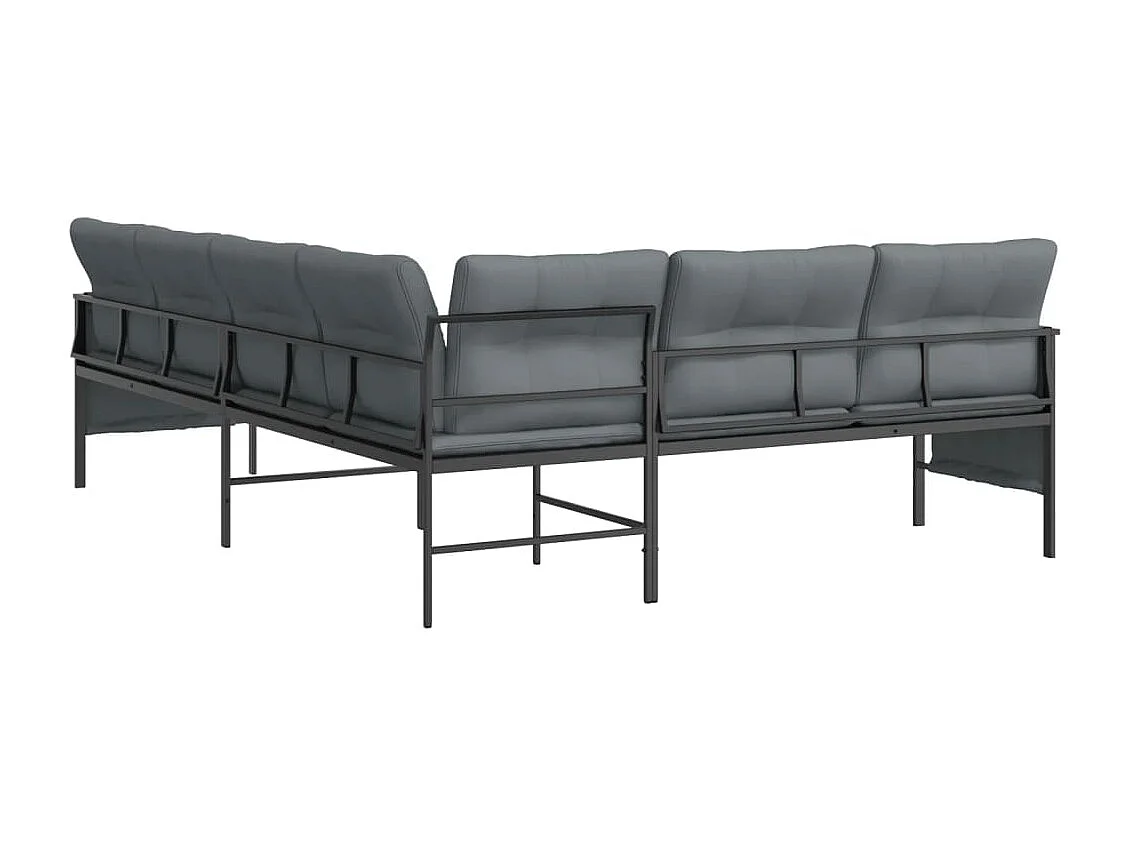 Canapé d'angle de jardin anthracite acier et textilène