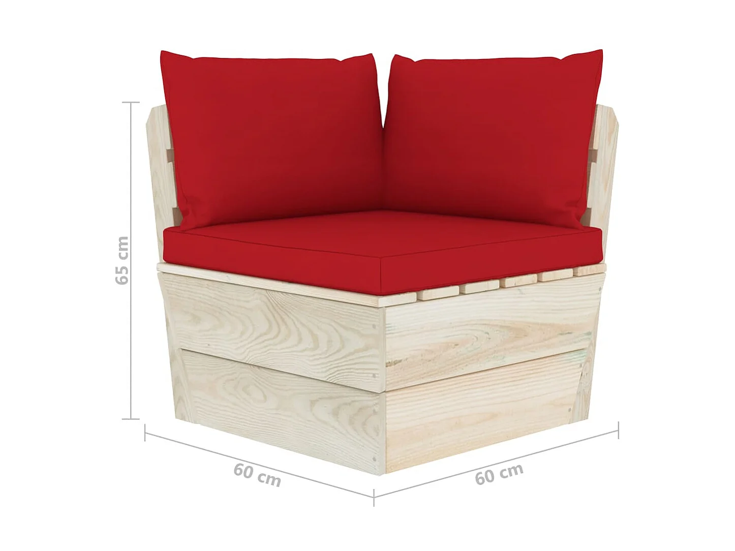 Canapé palette à 2 places de jardin avec coussins Bois d'épicéa 2