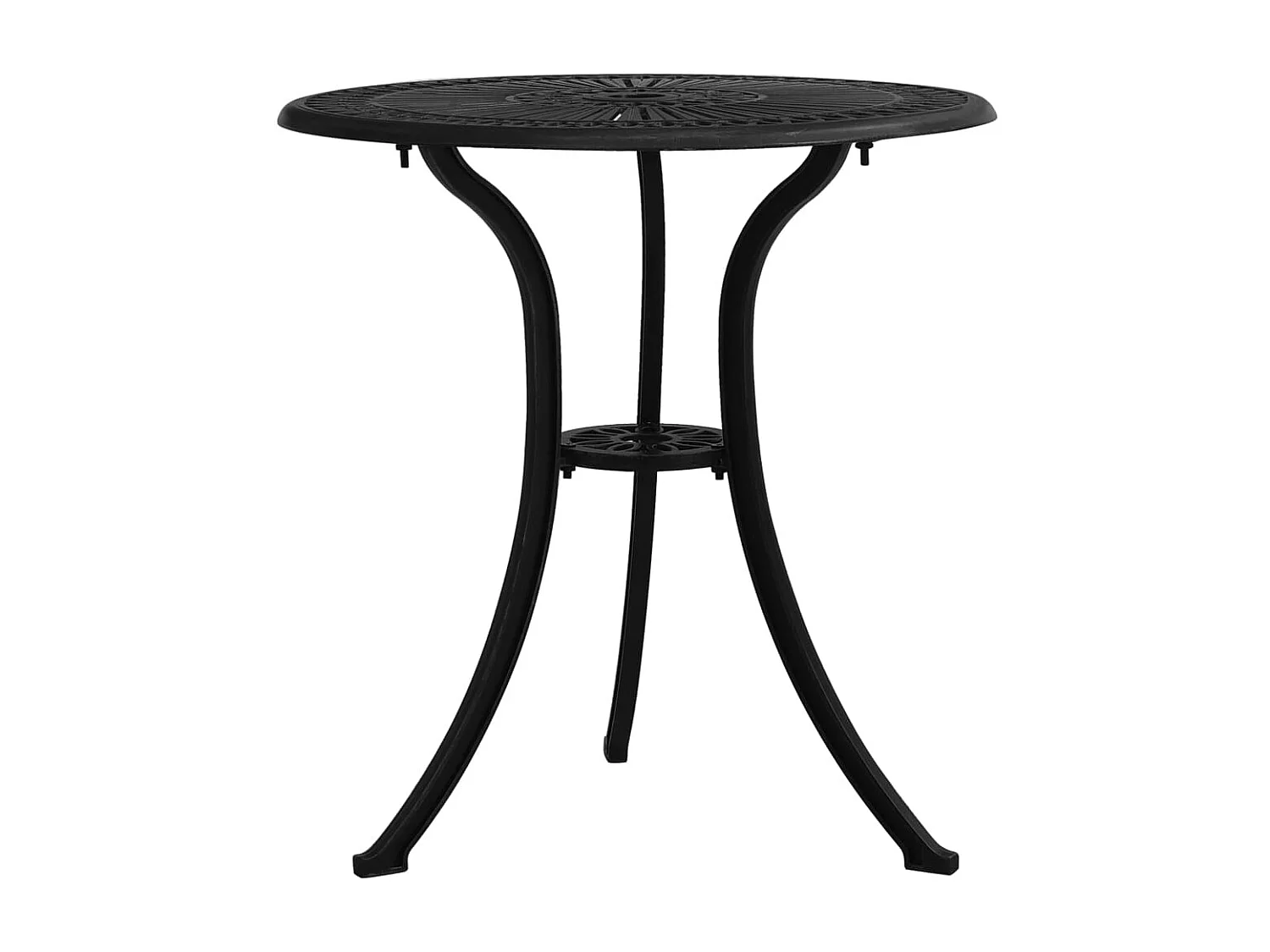 Ensemble de bistro 3 pcs Aluminium coulé Noir