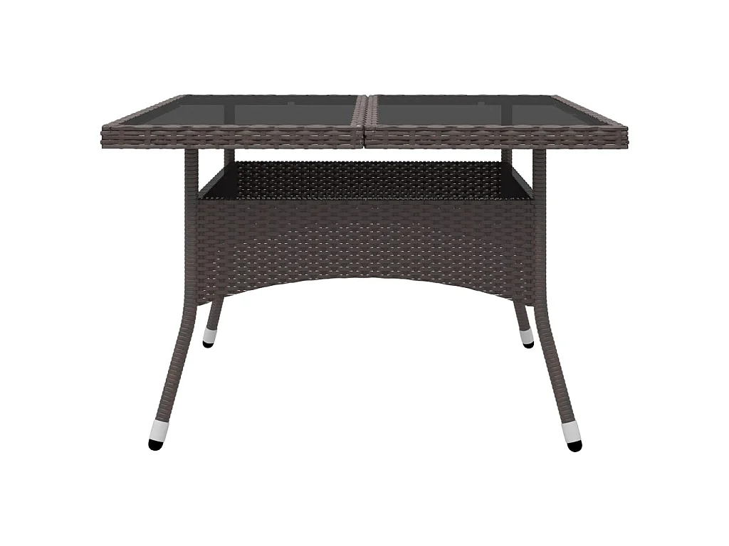 Ensemble à dîner de jardin 9 pcs Résine tressée et verre Marron