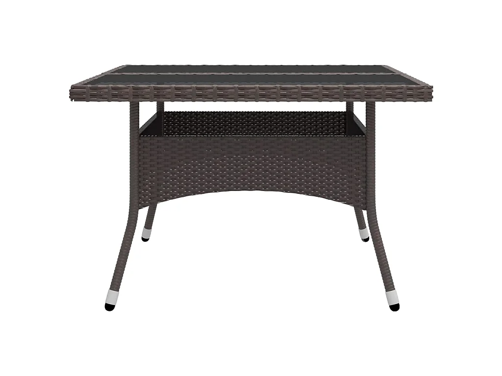 Ensemble à dîner de jardin 9 pcs Résine tressée et verre Marron