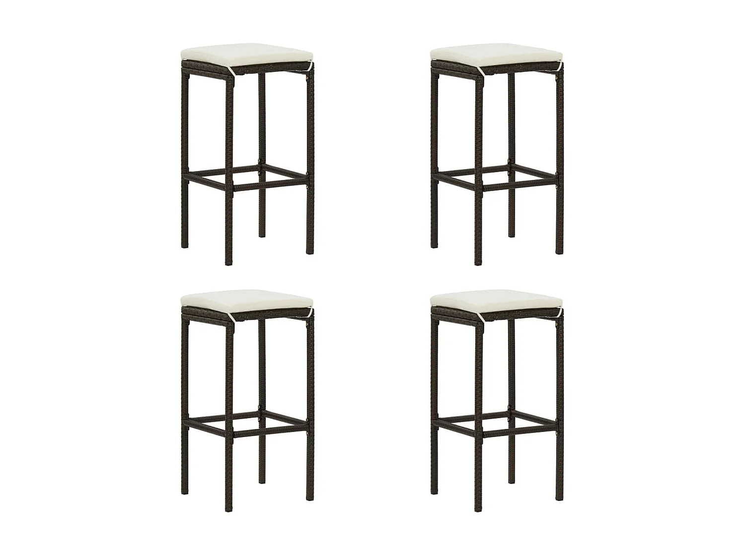 Ensemble de bar de jardin avec coussins 5 pcs Marron 5