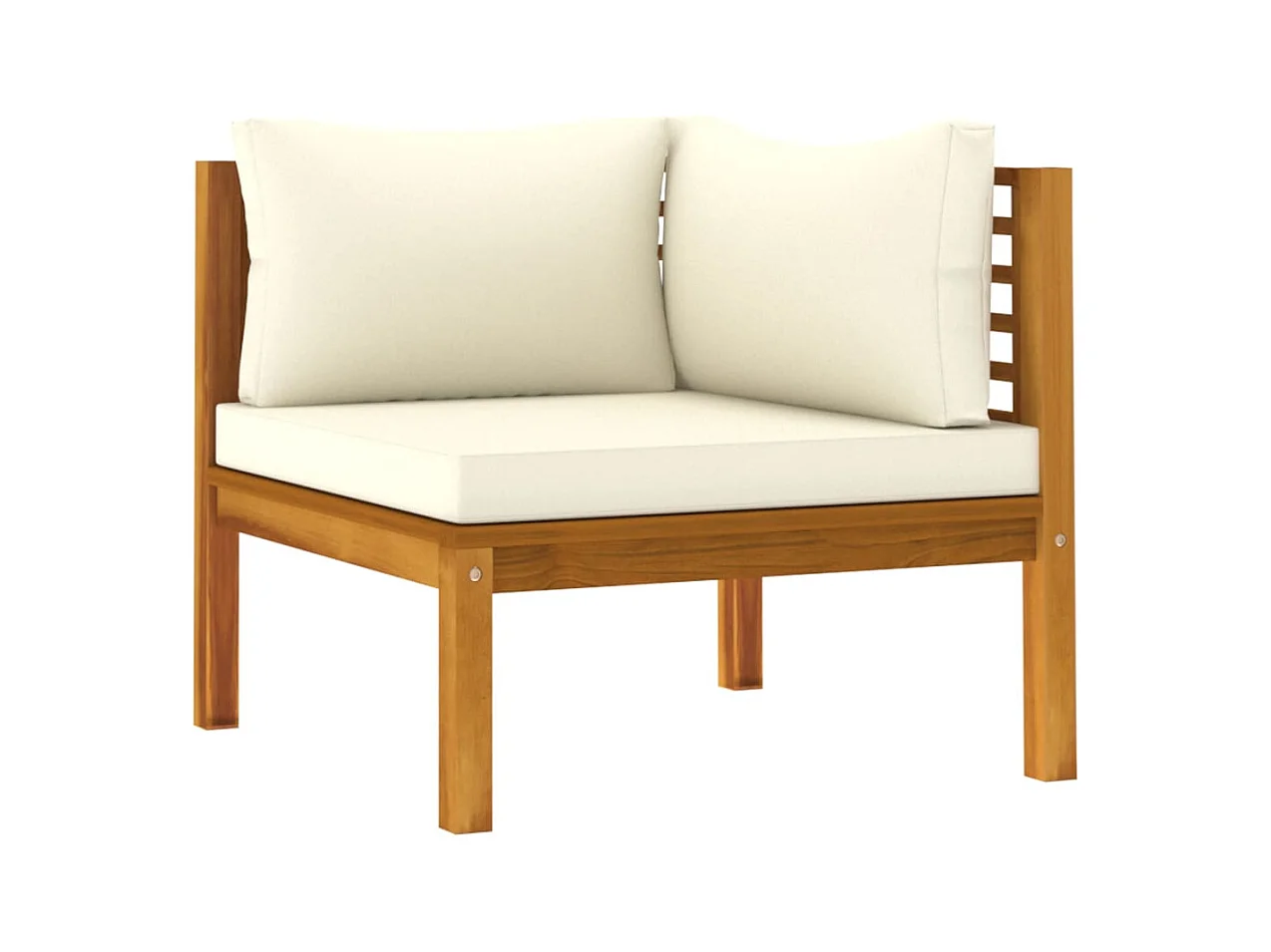Canapé de jardin 2 places et coussin crème Bois d'acacia massif
