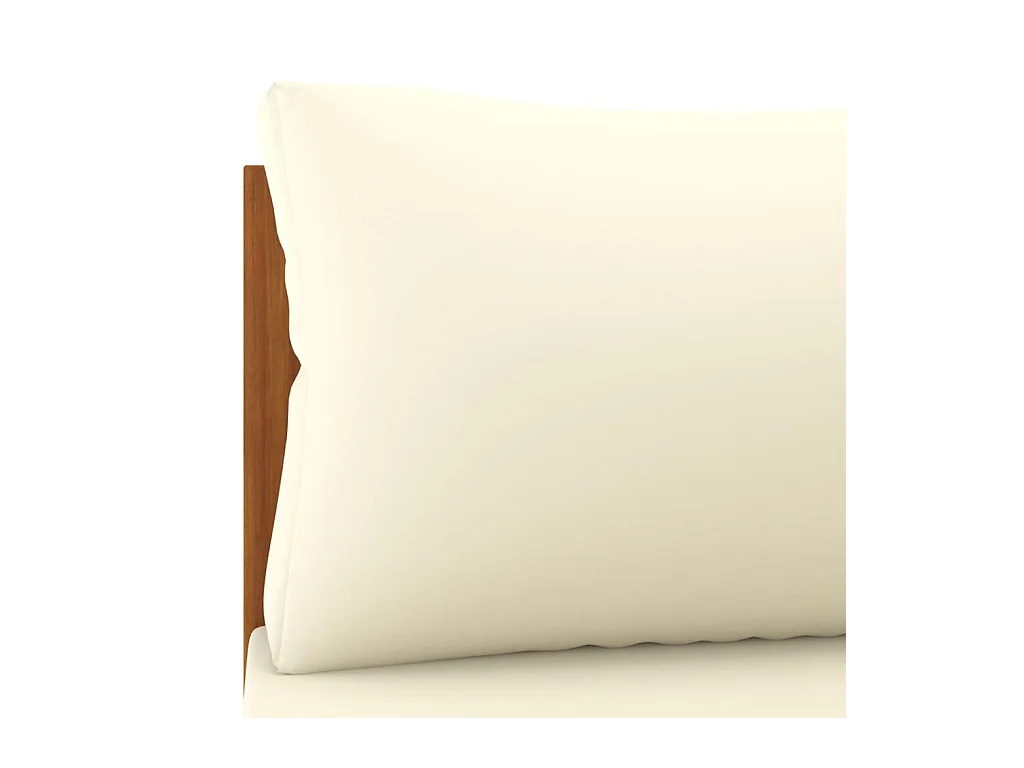 Canapé de jardin 2 places et coussin crème Bois d'acacia massif