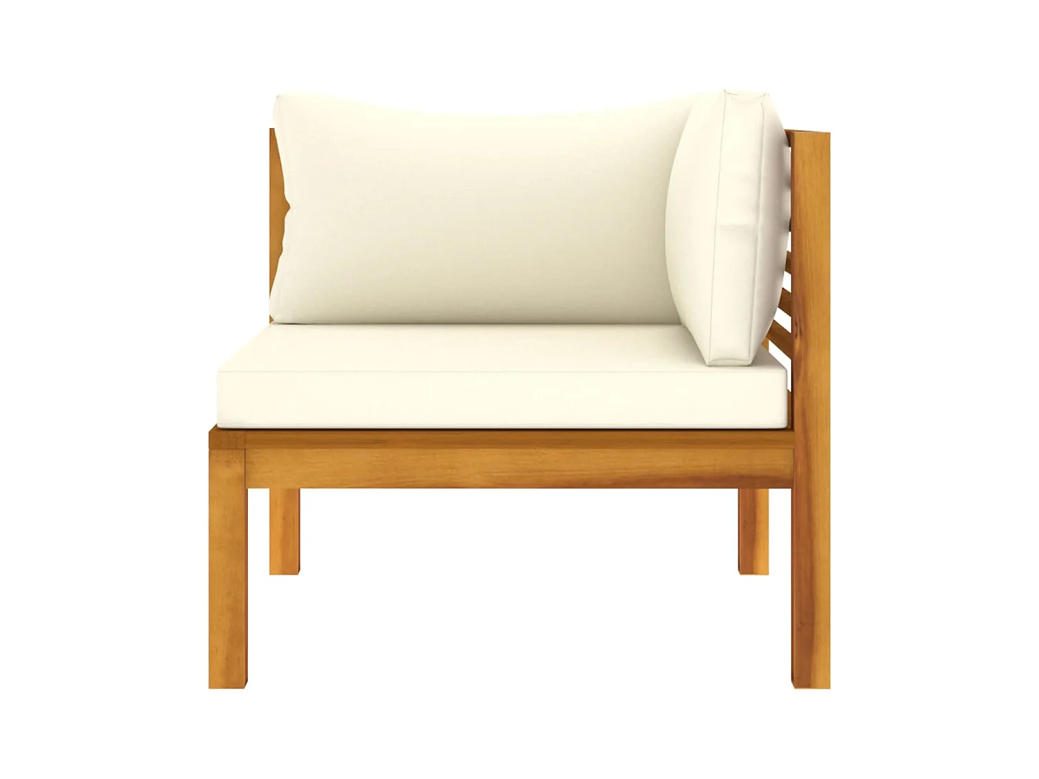 Canapé de jardin 2 places et coussin crème Bois d'acacia massif