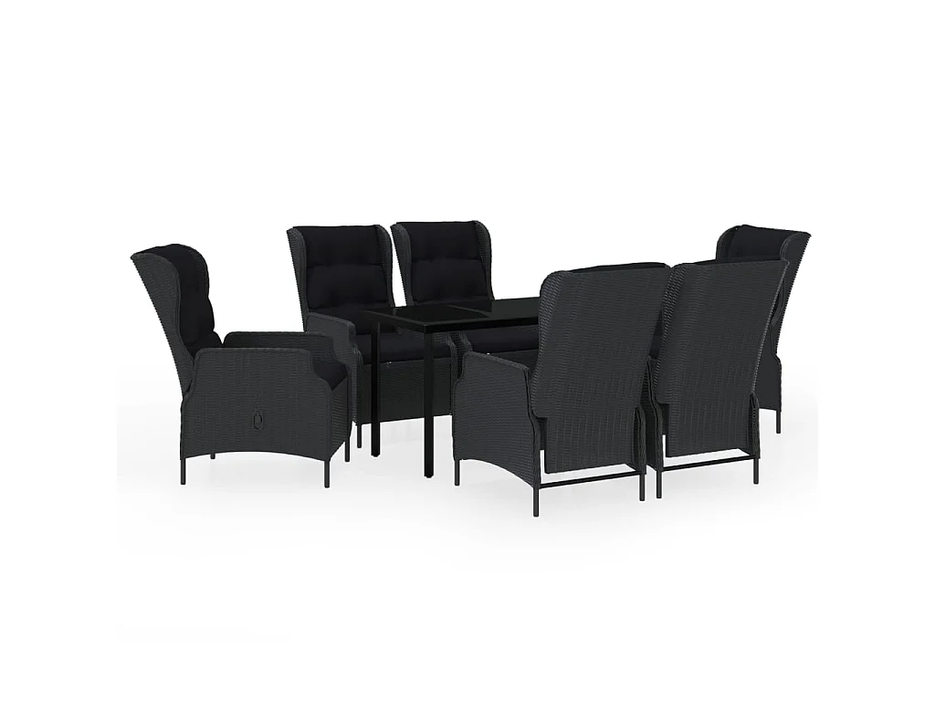 Ensemble de salle à manger de jardin 7 pcs Gris foncé 2