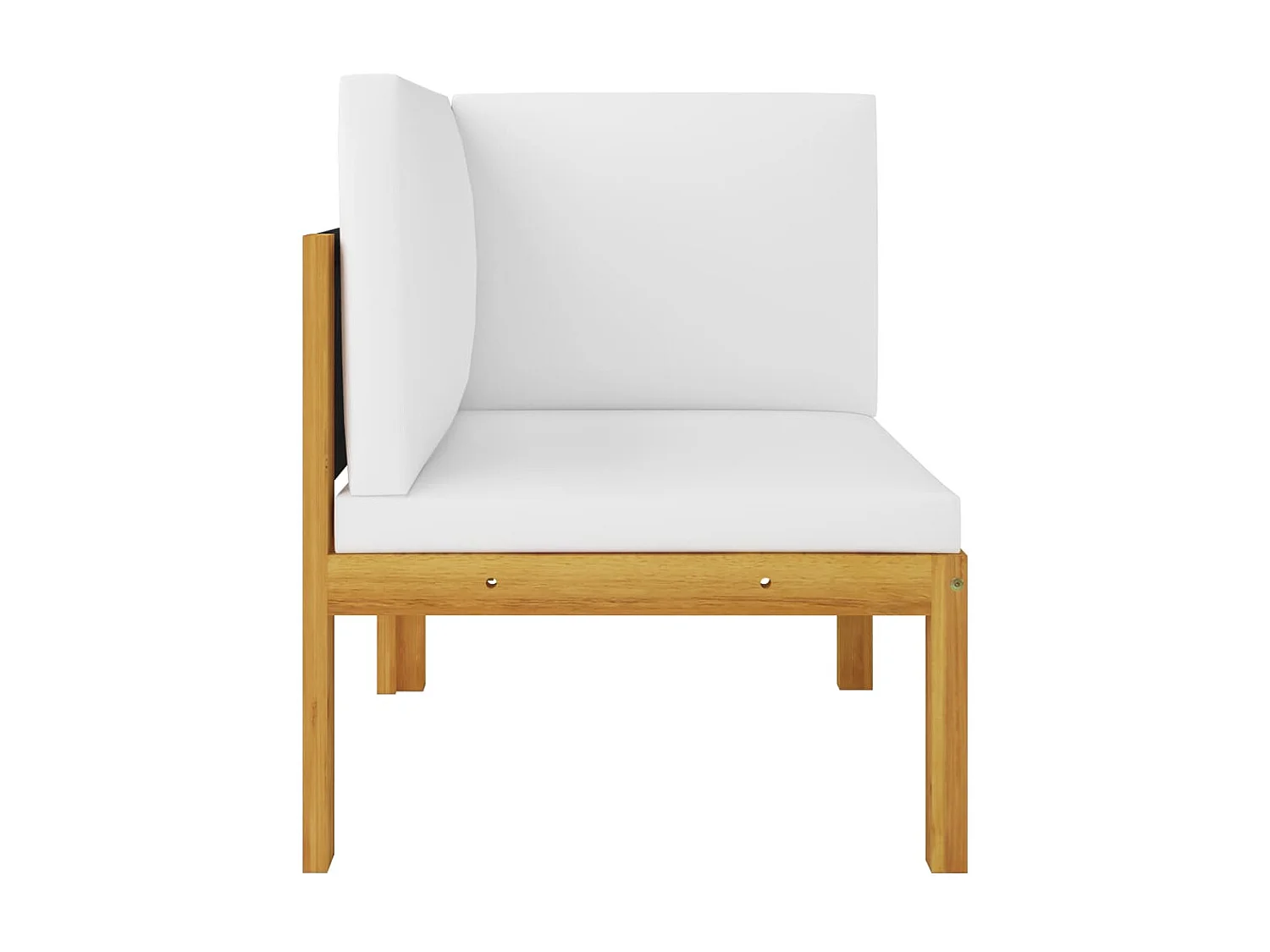 Salon de jardin 6 pcs avec coussins Crème Bois d'acacia solide 5