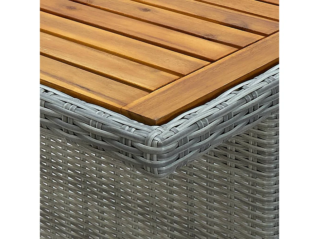 Mobilier à dîner 9 pcs avec coussins Résine tressée Gris clair 4