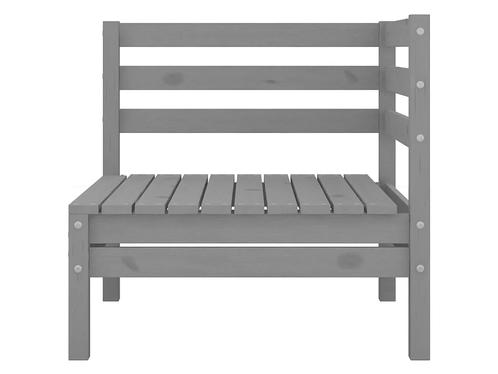 Canapés d'angle de jardin 2 pcs Gris Bois de pin massif 2