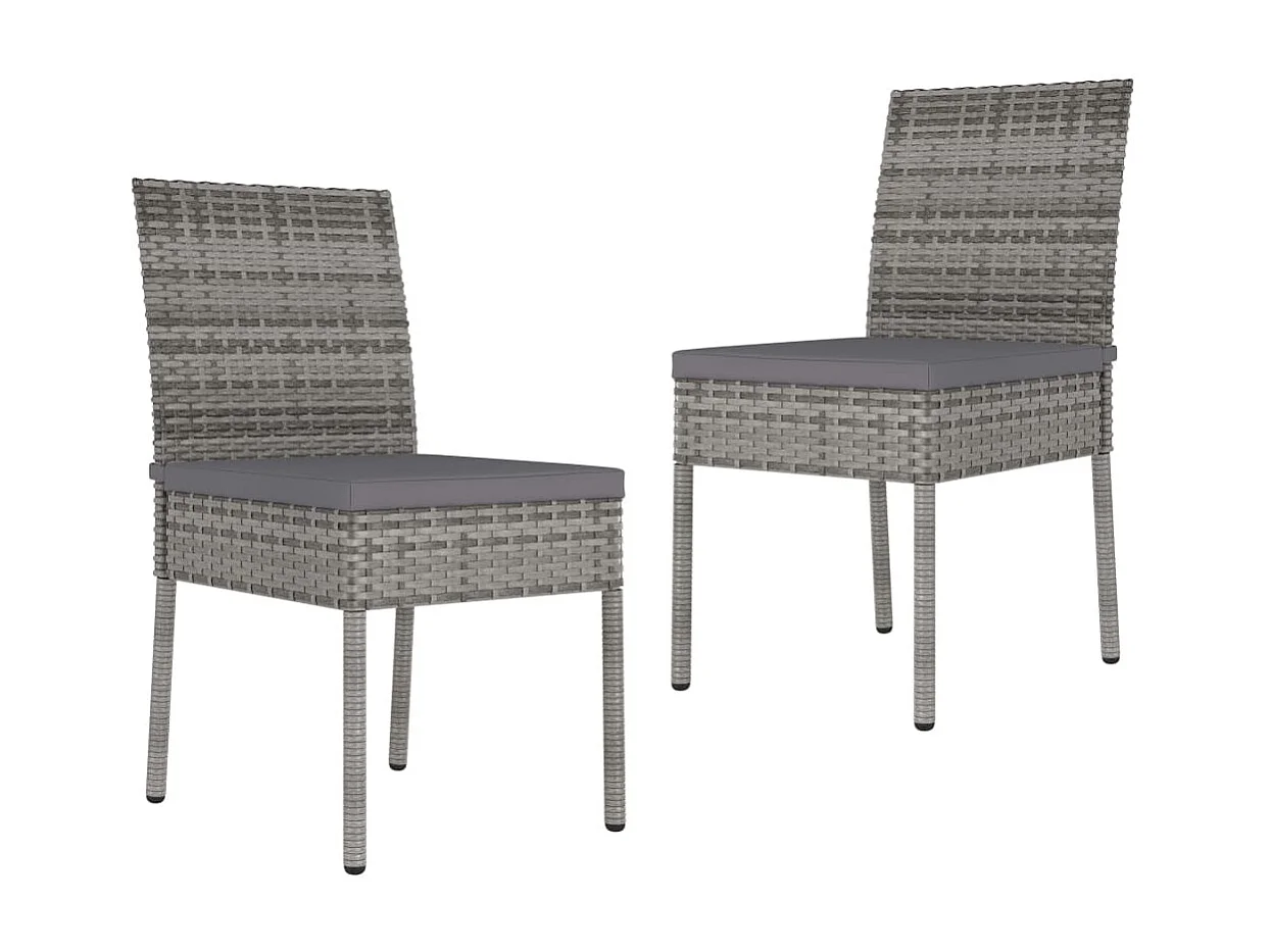 Ensemble de salle à manger de jardin 3 pcs Résine tressée Gris 6