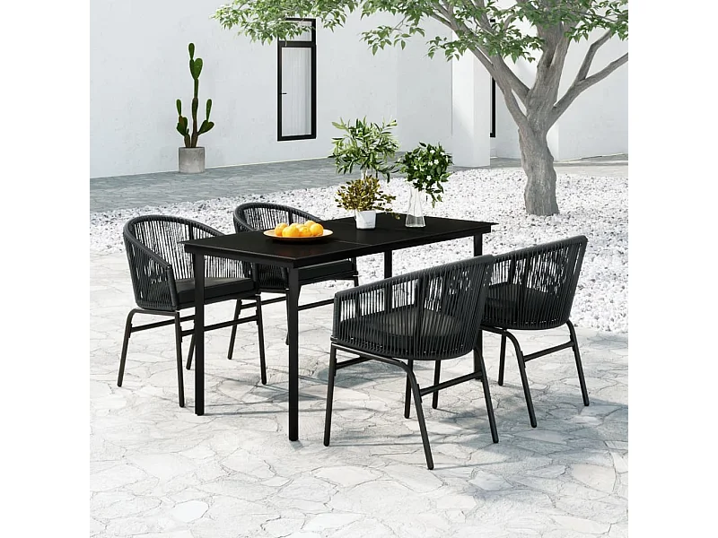 Ensemble de salle à manger de jardin 5 pcs Anthracite 11