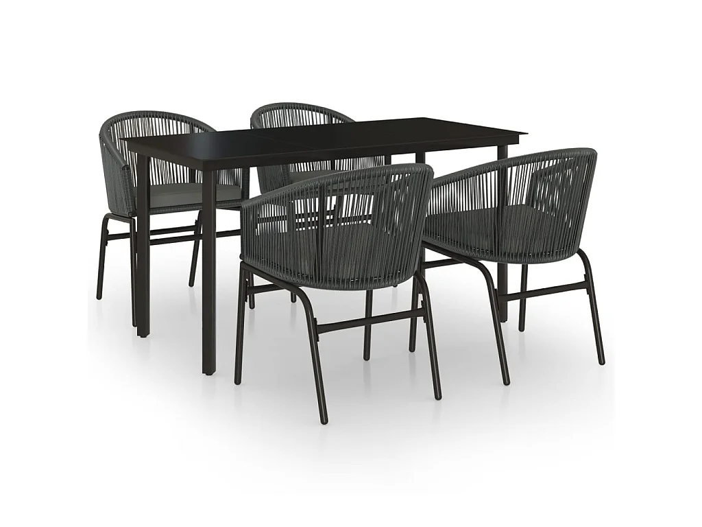 Ensemble de salle à manger de jardin 5 pcs Anthracite 11
