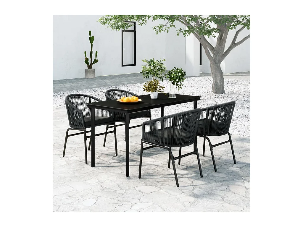 Ensemble de salle à manger de jardin 5 pcs Anthracite 11