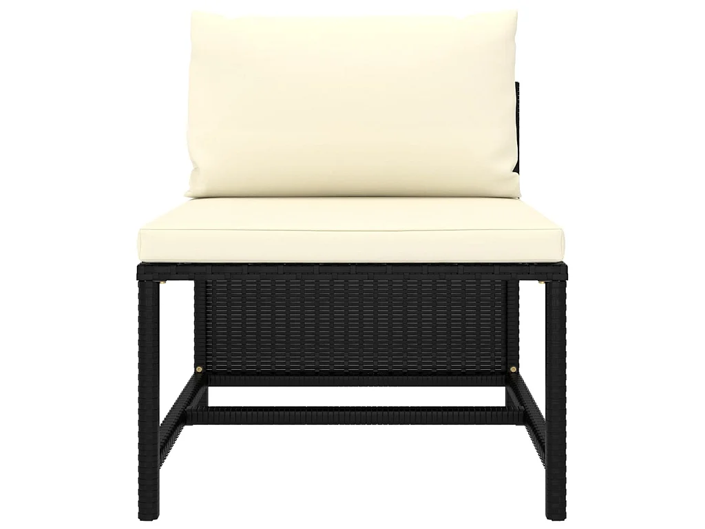 Salon de jardin 10 pcs avec coussins Résine tressée Noir 35